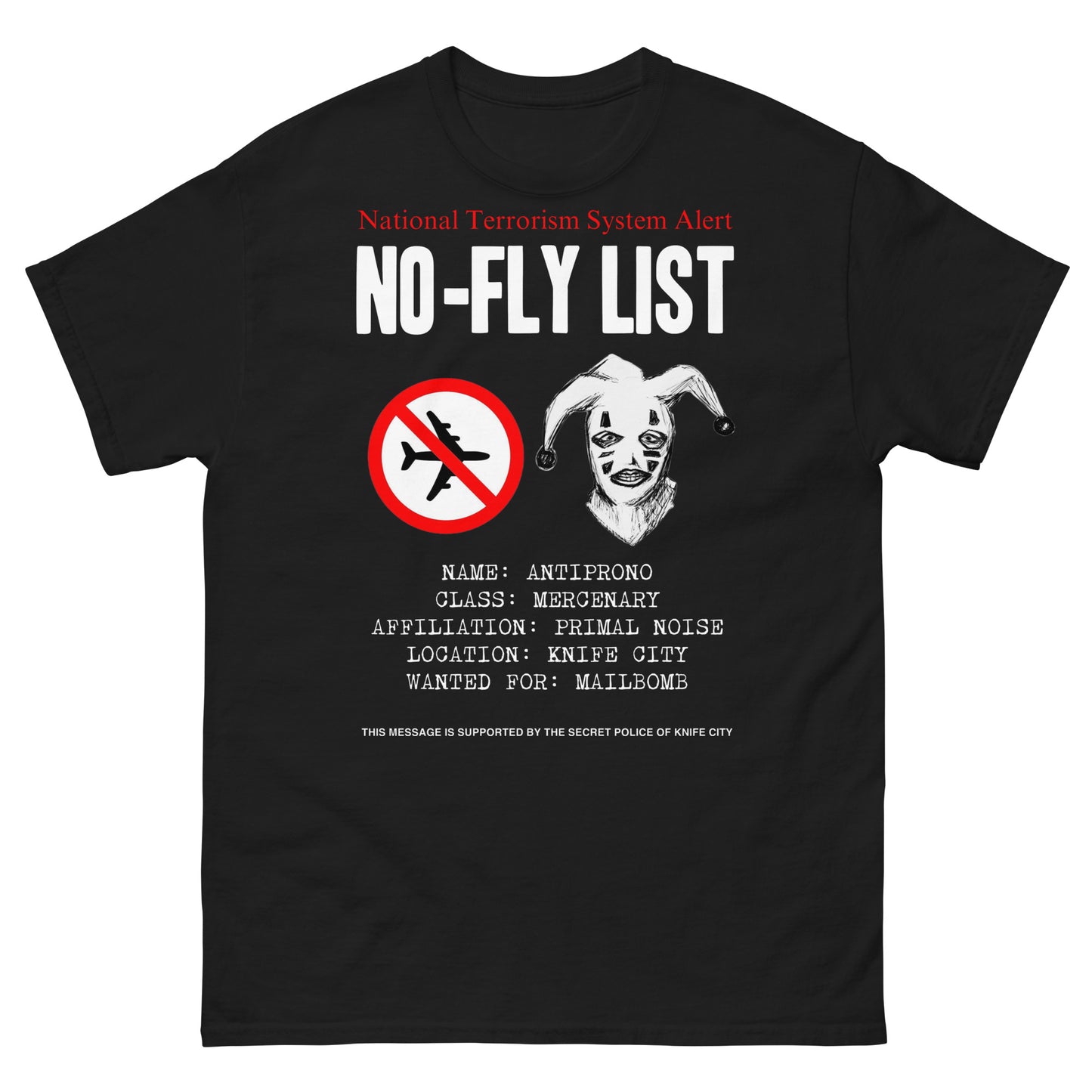 Antiprono - No Fly List Tee